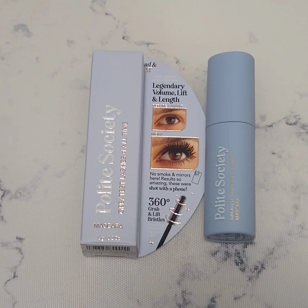 Polite Society Greatest Lashes of All Time Mascara BLACK 6g/.2oz Travel Size New